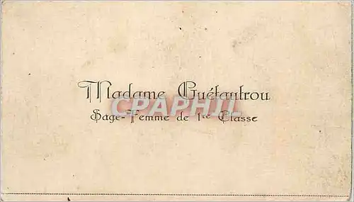 Carte de visite Madame Guetautrou Sage Femme de 1ere Classe