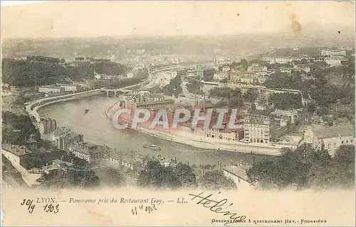 Cartes postales Lyon Panorama pris du Restaurant Gay