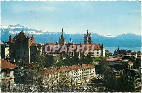 Moderne Karte Lausanne La cite et les Alpes