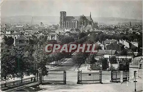 Moderne Karte Reims Marne Vue generale