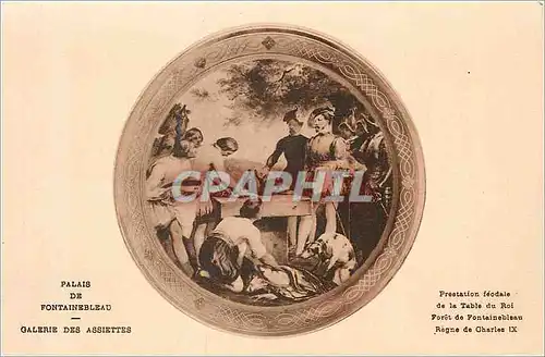 Cartes postales Palais de Fontainebleau Galerie des Assiettes Prestation feodale Regne de Charles X