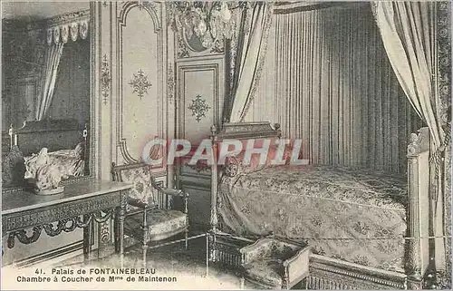 Ansichtskarte AK Palais de Fontainebleau Chambre a Coucher de Mme de Maintenon