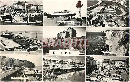 Cartes postales moderne Dieppe Le jardin d'enfants Bateau Vue generale