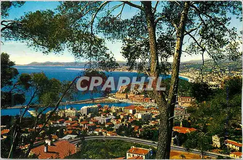 Moderne Karte La Cote d Azur Nice Vue generale de la Baie des Anges