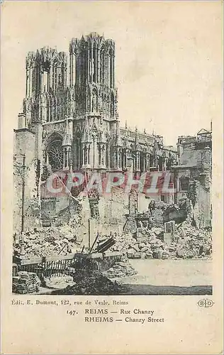 Cartes postales Reims Rue Chanzy Militaria