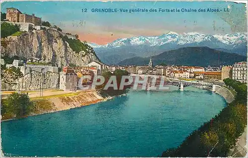 Cartes postales Grenoble Vue generale des Forts et la Chaine des Alpes