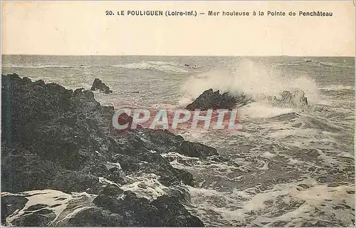 Cartes postales Le Pouliguen Loire Inf Mer houleuse a la Pointe de Penchateau