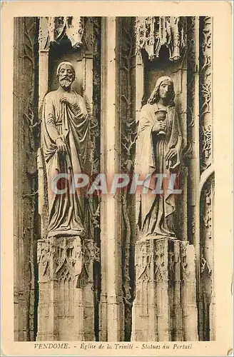 Ansichtskarte AK Vendome Eglise de la Trinite Statues au Portail