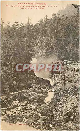 Ansichtskarte AK Les Hautes Pyrenees Cauterets Cascade de Bourges Pres Le Pont d Espagne