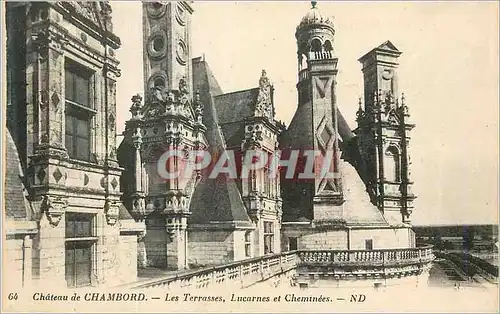 Ansichtskarte AK Chateau de Chambord Les Terrasses Lucarnes et Cheminees