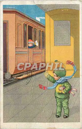 Cartes postales Enfants Poupee Train