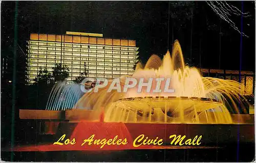 Moderne Karte Los Angeles Civic Mall Mall of the Civic Center at night looking toward Water Power Bldg in back