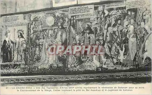 Cartes postales Le Chaise Dieu Une des Tapisseries d Arras xvi siecle representant la veneration de Salomon pour