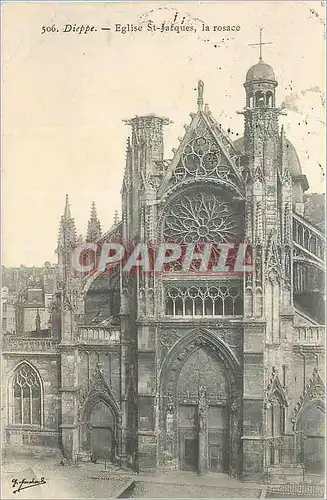 Cartes postales Dieppe Eglise St Jacques la rosace