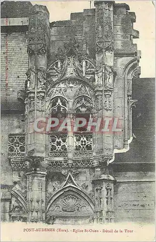 Cartes postales Pont Audemer Eure Eglise St Ouen Detail de la Tour