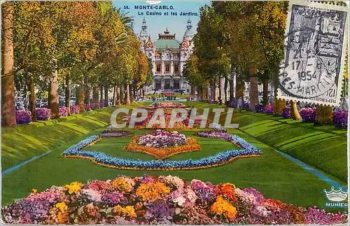 Cartes postales Monte Carlo Le Casino et les Jardins