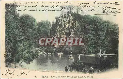 Cartes postales Paris Lac et Rocher des Buttes Chaumont