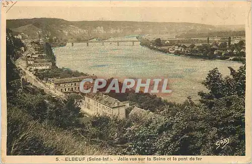 Ansichtskarte AK Elbeuf Seine Inf Jolie vue sur la Seine et le pont de fer