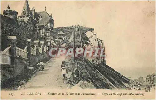 Cartes postales Le Treport Escalier de la Falaise et le Funiculaire