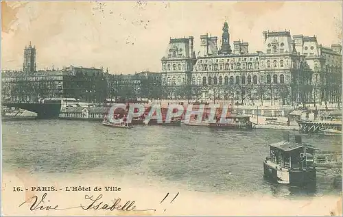 Ansichtskarte AK Paris L Hotel de Ville Bateau