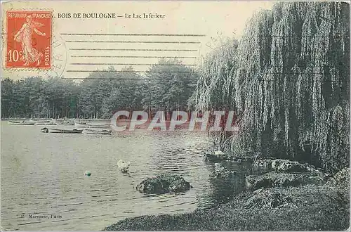 Cartes postales Bois de Boulogne Le Lac Inferieur