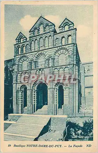 Cartes postales Basilique Notre Dame du Puy La Facade