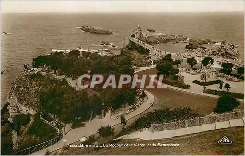 Cartes postales moderne Biarritz Le Rocher de la Vierge vu du Semaphore