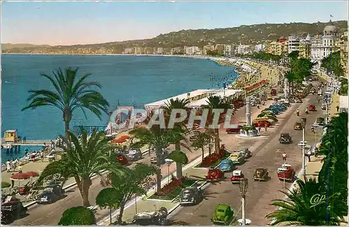 Moderne Karte Nice Promenade des Anglais et la plage