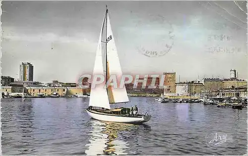 Moderne Karte Marseille Promenade d un Voilier dans le Port Bateau