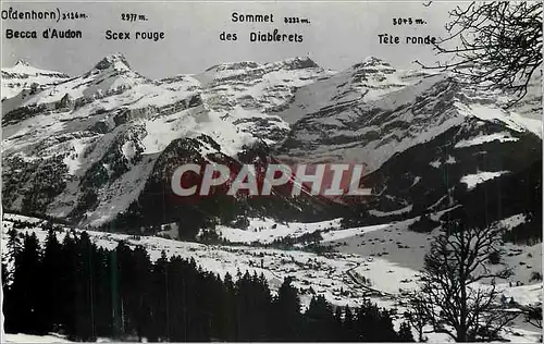 Moderne Karte Les Diablerets Perle des Alpes Vaudoises