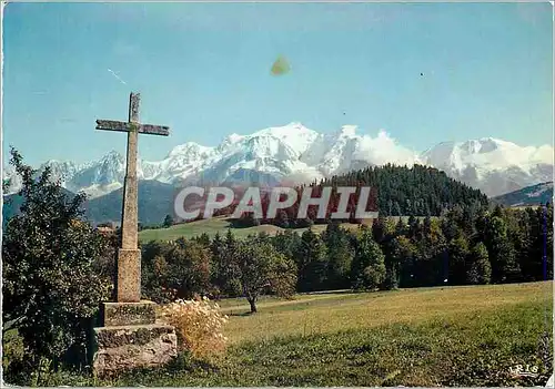 Cartes postales moderne Panorama sur le Massif du Mont Blanc le plus haut sommet d Europe Vue prise depuits Cordon Hte S