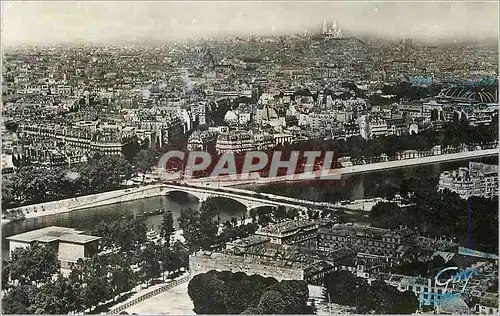 Moderne Karte Paris et ses Merveilles Panorama sur Paris vue prise de la tour Eiffel