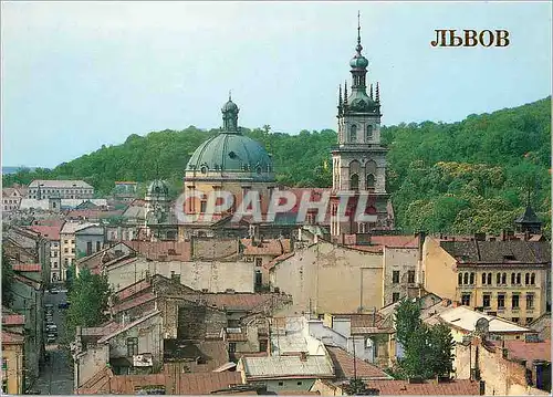 Cartes postales moderne JibBoB Lvov The medieval part of the city On the right the bell tower of Korniakt Architect P Ba