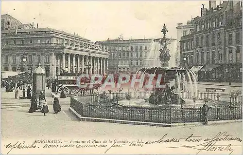 Cartes postales moderne Bordeaux Fontaine et Place de la Comedie