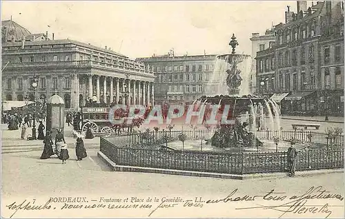 Moderne Karte Bordeaux Fontaine et Place de la Comedie