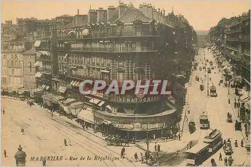 Ansichtskarte AK Marseille Rue de la Republique Tramway