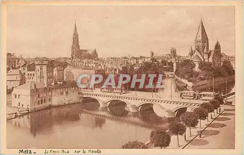 Ansichtskarte AK Metz Vue sur la Moselle et le Moyen Pont