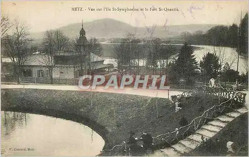 Cartes postales Metz Vue sur l Ile St Symphorien et le Fort St Quentin