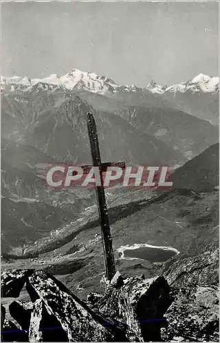 Moderne Karte Riederalp Eggishorn Kreuz am Bettmerhorn Beltmersee Mischabelgruppe Matterhorn Weisshorn