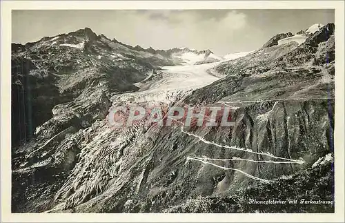 Moderne Karte Rhonegletscher mit Furkasstrase