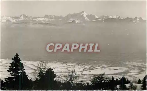 Cartes postales moderne La Route Blanche Paris Dijon Gex Geneve La Mer de Brouillards et les Alpes pris du Col de la Fau