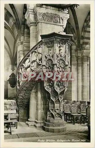 Cartes postales moderne Bale La Cathedrale Chaire Gophique 1486