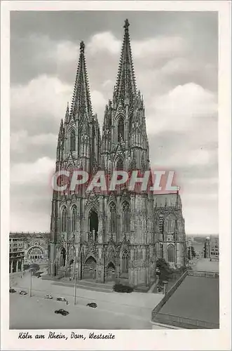 Moderne Karte Koln am Rhein Dom Westseite