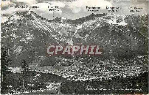 Cartes postales moderne Innsbruck mit Nordkette von der Brennestrabe