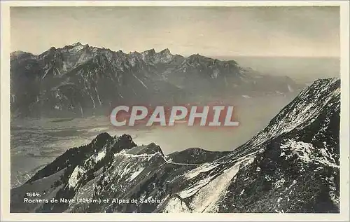 Cartes postales moderne Rochers de Naye (2045 m) et Alpes de Savoie