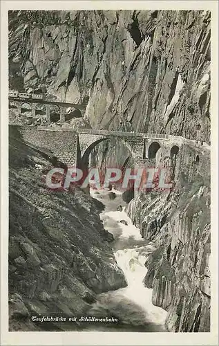 Moderne Karte Teufelsbrucke mit Schollenenbahn