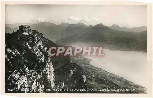 Cartes postales moderne Le Lac d'Annecy Le Telepherique de Veyrier et vue Generale