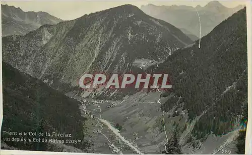 Cartes postales moderne Trient et le Col de la Forclaz vus depuis le Col de Balme 2205 m