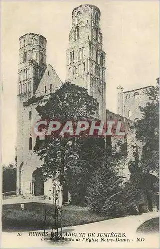 Ansichtskarte AK Ruines de l'Abbaye de Jumieges L'Eglise Notre Dame