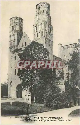 Cartes postales Ruines de l'Abbaye de Jumieges L'Eglise Notre Dame